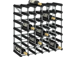 vidaXL Weinregal für 42 Flaschen Schwarz Massivholz Kiefer 61,5 x 22,5 x 61,5 cm* Flaschenregale