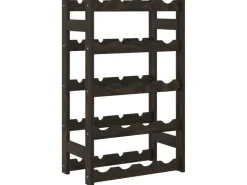 vidaXL Weinregal für 20 Flaschen Schwarz Massivholz Kiefer 43 x 25 x 70 cm* Regale Schwarz