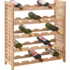 vidaXL Weinregal für 25 Flaschen Nussbaumholz Massiv 63x25x73 cm
