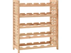 vidaXL Weinregal für 25 Flaschen Nussbaumholz Massiv 63x25x73 cm