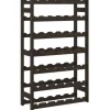 vidaXL Weinregal für 42 Flaschen Schwarz Massivholz Kiefer 62,5 x 25 x 102 cm
