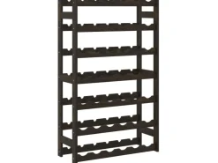 vidaXL Weinregal für 42 Flaschen Schwarz Massivholz Kiefer 62,5 x 25 x 102 cm