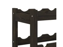 vidaXL Weinregal für 42 Flaschen Schwarz Massivholz Kiefer 62,5 x 25 x 102 cm