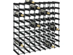 vidaXL Weinregal für 72 Flaschen Schwarz Massivholz Kiefer