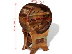 vidaXL Weinregal für 10 Flaschen Altholz Massiv