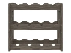 vidaXL Weinregal für 12 Flaschen Grau Massivholz Kiefer* Flaschenregale