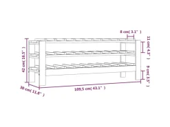 vidaXL Weinregal 109,5x30x42 cm Massivholz Kiefer
