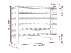 vidaXL Weinregal 109,5x30x82 cm Massivholz Kiefer