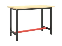vidaXL Werkbankgestell MattSchwarz und MattRot 110x50x79 cm Metall* Tische