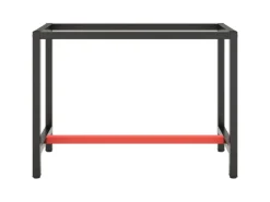 vidaXL Werkbankgestell MattSchwarz und MattRot 110x50x79 cm Metall* Tische
