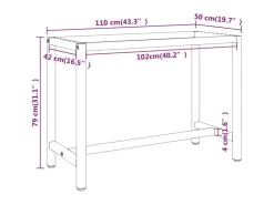 vidaXL Werkbankgestell MattSchwarz und MattRot 110x50x79 cm Metall* Tische