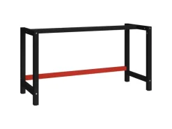 vidaXL Werkbankgestell Metall 150x57x79 cm Schwarz und Rot