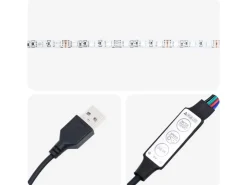 vidaXL Wohnwand mit LED 8-Tlg Schwarz Eichen-Optik 3402922
