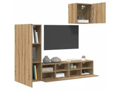 vidaXL Wohnwand 4-Tlg Artisan-Eiche Holzwerkstoff 3402780* Wohnwände