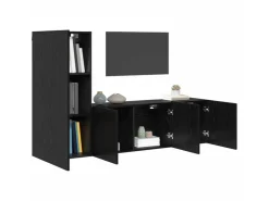 vidaXL Wohnwand 5-Tlg Schwarz Eichen-Optik Holzwerkstoff 3402769