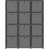vidaXL Würfel-Regal mit Boxen 12 Fächer Grau 103x30x141 cm Stoff* Büroregale