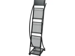 vidaXL Zeitschriftenständer 40 x 32 x 131 cm Schwarz A4* Garderoben
