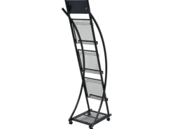 vidaXL Zeitschriftenständer 40 x 32 x 131 cm Schwarz A4* Garderoben
