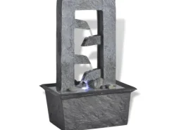 vidaXL Zimmerbrunnen mit LED-Licht Polyresin 15,8 x 11,8 x 24 cm