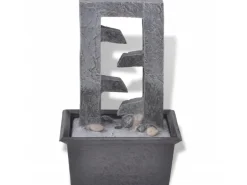 vidaXL Zimmerbrunnen mit LED-Licht Polyresin 15,8 x 11,8 x 24 cm