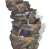 vidaXL Zimmerbrunnen mit LED-Licht Polyresin 24 x 33,5 x 45,5 cm
