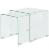 vidaXL Zweiteiliges Satztisch-Set aus gehärtetem Glas Transparent 244191* Tische