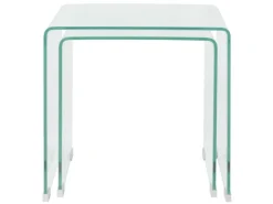 vidaXL Zweiteiliges Satztisch-Set aus gehärtetem Glas Transparent 244191* Tische