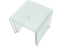 vidaXL Zweiteiliges Satztisch-Set aus gehärtetem Glas Transparent 244191* Tische