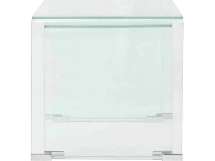 vidaXL Zweiteiliges Satztisch-Set aus gehärtetem Glas Transparent 244191* Tische