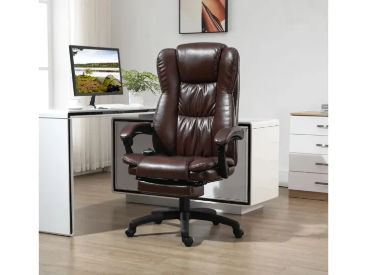 Vinsetto Bürostuhl Anhebbar mit Fußstütze Kopfstütze* Stühle|Sessel