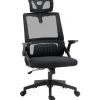Vinsetto Bürostuhl mit Wippfunktion Mesh Schwarz 58L x 61B x 102-119H cm