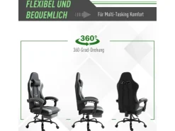 Vinsetto Ergonomischer Gaming Stuhl Höhenverstellbar 62x52x128 cm* Stühle