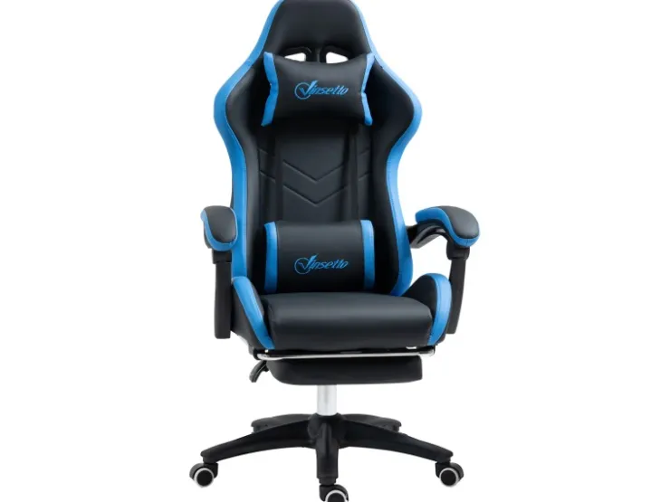 Vinsetto Gaming Stuhl mit Lendenkissen Kopfstütze
