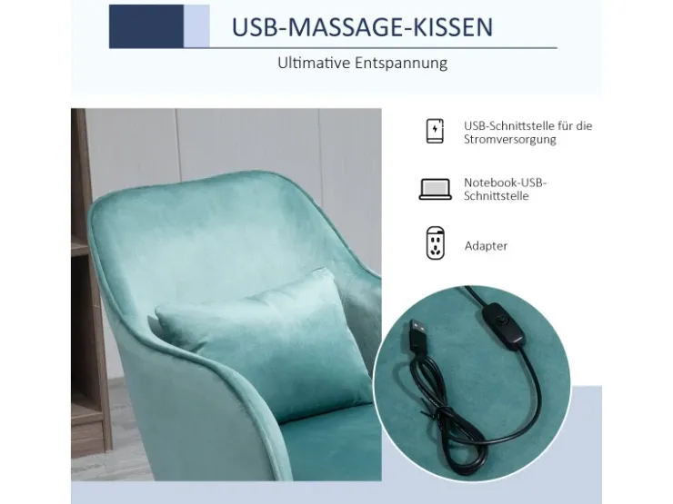 Vinsetto Massage Schreibtischstuhl mit USB-Schnittstelle* Stühle|Kissen