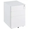 Vinsetto Rollcontainer mit 3 Schubladen Aufbewahrung Stahl Weiß 39 x 48 x 59 cm* Aufbewahrung
