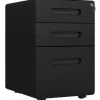 Vinsetto Rollcontainer mit 3 Schubladen Aufbewahrung Stahl Schwarz 39 x 48 x59cm* Aufbewahrung