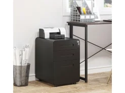 Vinsetto Rollcontainer mit 3 Schubladen Aufbewahrung Stahl Schwarz 39 x 48 x59cm* Aufbewahrung