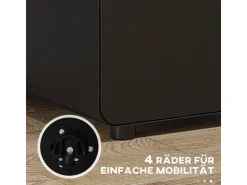 Vinsetto Rollcontainer mit 3 Schubladen Aufbewahrung Stahl Schwarz 39 x 48 x59cm* Aufbewahrung