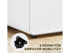 Vinsetto Rollcontainer mit 3 Schubladen Aufbewahrung Stahl Weiß 39 x 48 x 59 cm* Aufbewahrung