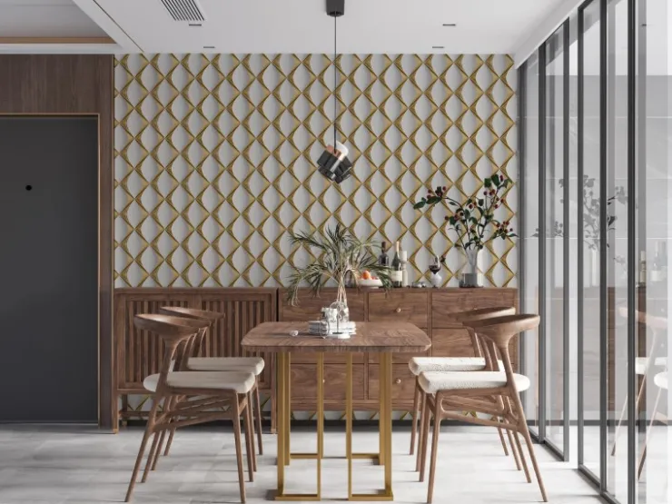AS-Creation Vliestapete 3D Design Glänzend Leicht Strukturiert Gold Weiß FSC®* Tapetenmuster