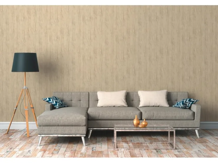 AS-Creation Vliestapete Floral Glänzend Leicht Strukturiert Gelb Beige FSC®