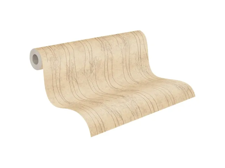 AS-Creation Vliestapete Floral Glänzend Leicht Strukturiert Gelb Beige FSC®