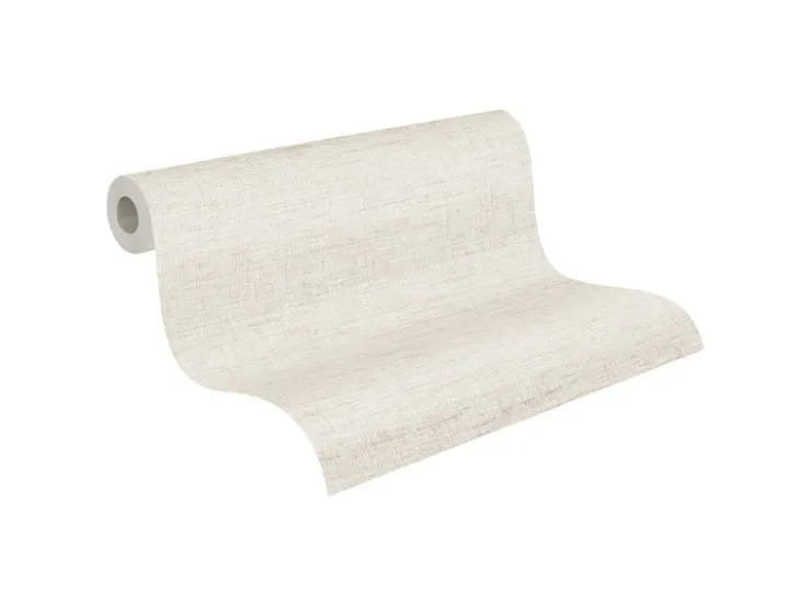 AS-Creation Vliestapete Struktur Matt Leicht Strukturiert Weiß Beige FSC®* Tapetenmuster