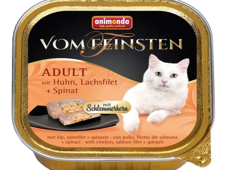 Animonda Vom Feinsten Katzen-Nassfutter Adult Huhn und Lachsfilet und Spinat 100 g