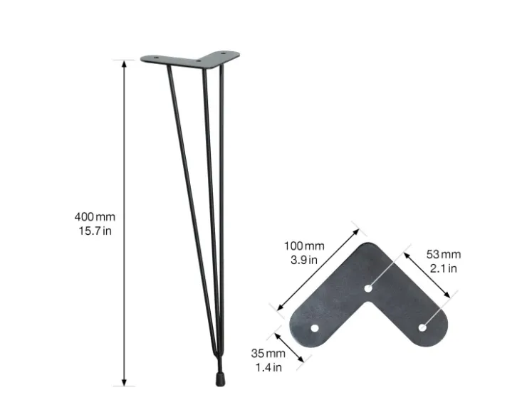 Wagner design yourself Wagner Designfuß Hairpin Leg Retro 12 cm x 12 cm x 40 cm Stahl Schwarz