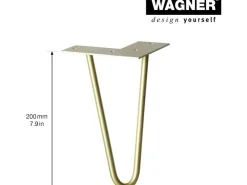 Wagner design yourself Wagner Möbelbein Hairpin Länge 200 mm Pearl Gold