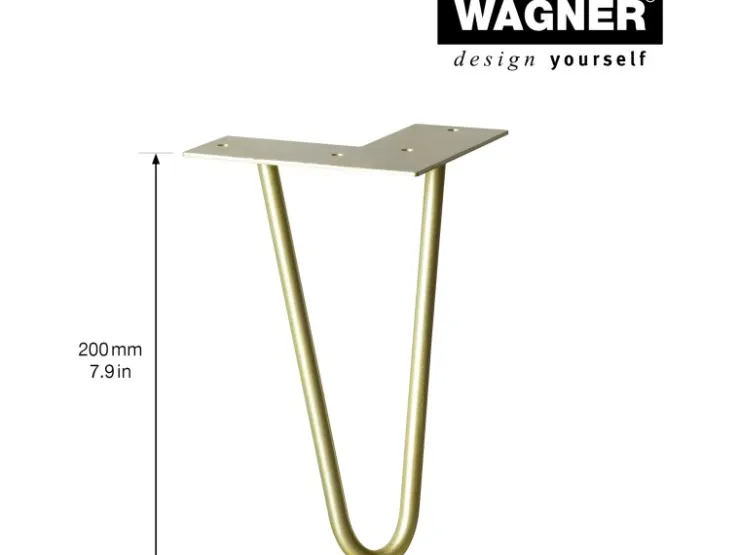 Wagner design yourself Wagner Möbelbein Hairpin Länge 200 mm Pearl Gold