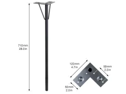 Wagner design yourself Wagner Möbelbein Hairpin Leg Retro 12 cm x 12 cm x 71 cm Stahl Schwarz