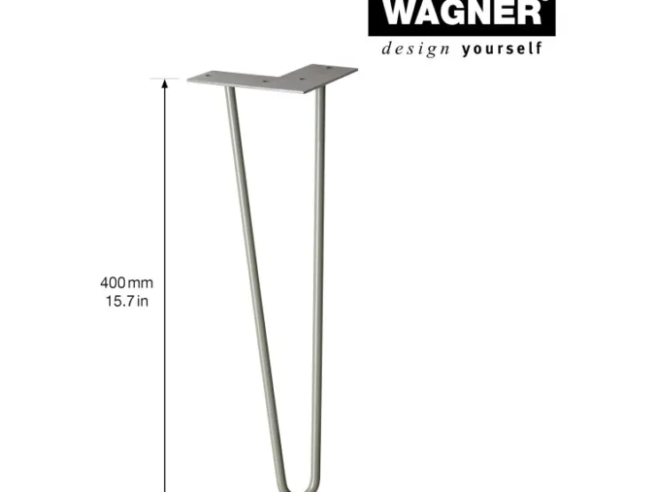 Wagner design yourself Wagner Möbelbein Hairpin Länge 400 mm Moss Grey