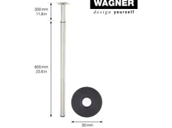 Wagner Möbelbein Telescope Ø 3 cm Justierbar 60 cm - 90 cm* Kommode|Sideboards